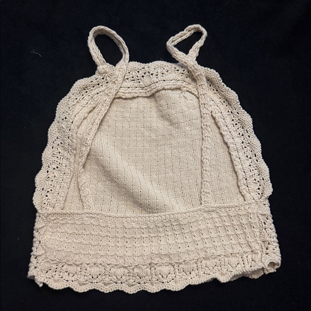 Zara Cream Crochet Halter Top - Picture 2 of 3